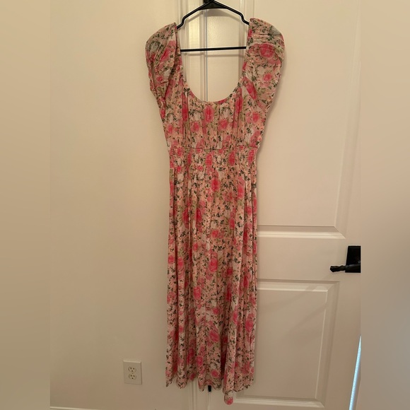 LoveShackFancy LoveShackFancy Vernon Shirred Cotton Floral Dress - Picture 4 of 4